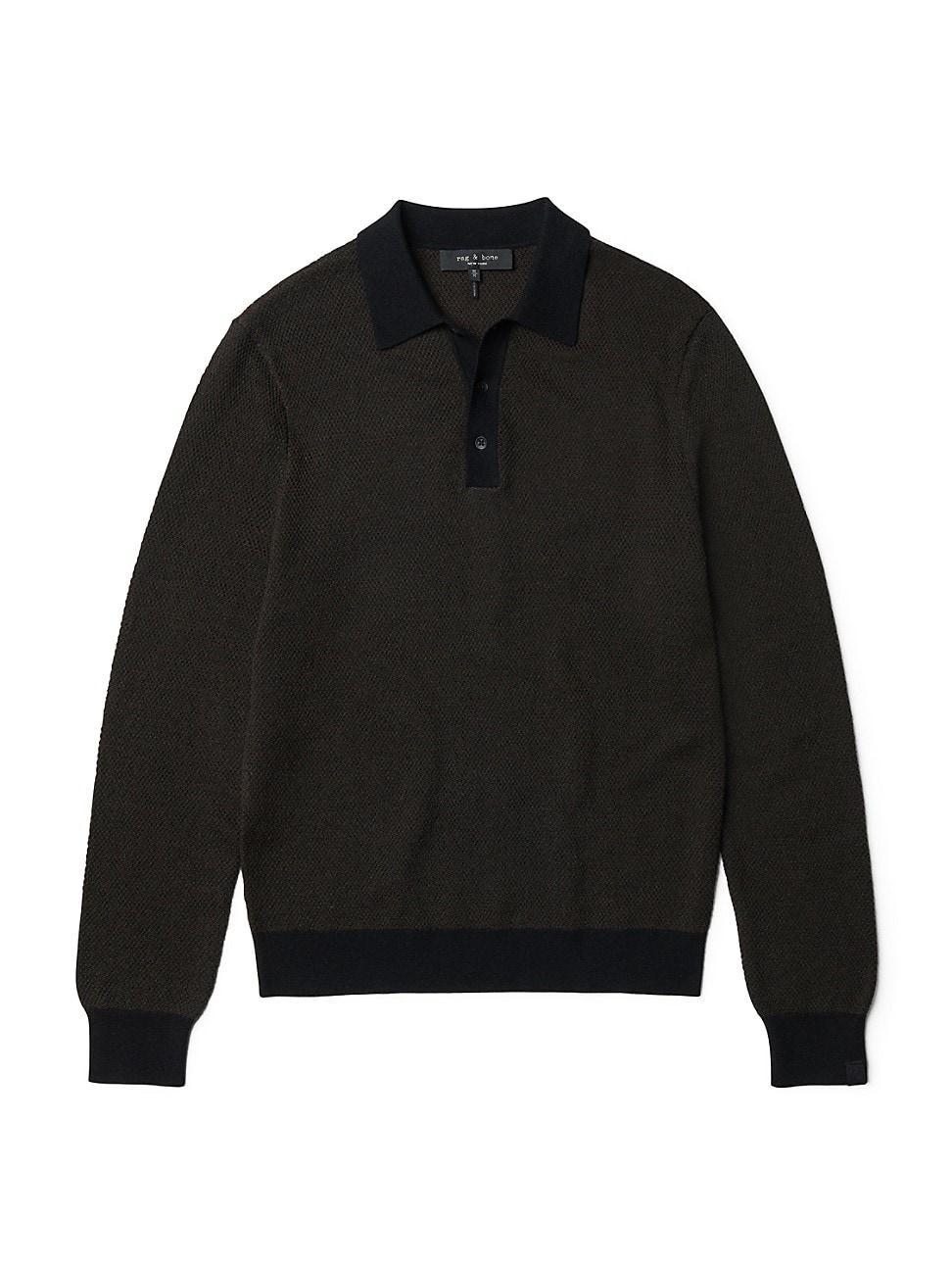 rag & bone Harrow Wool Blend Long Sleeve Polo Product Image