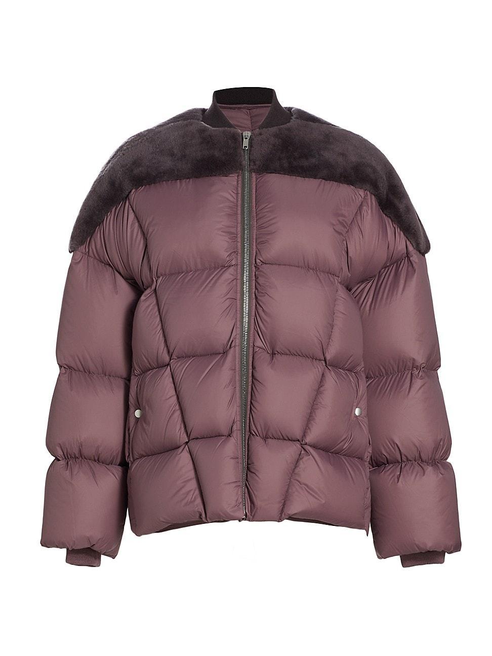 Womens Flight Shearling Yoke Puffer Jacket Product Image