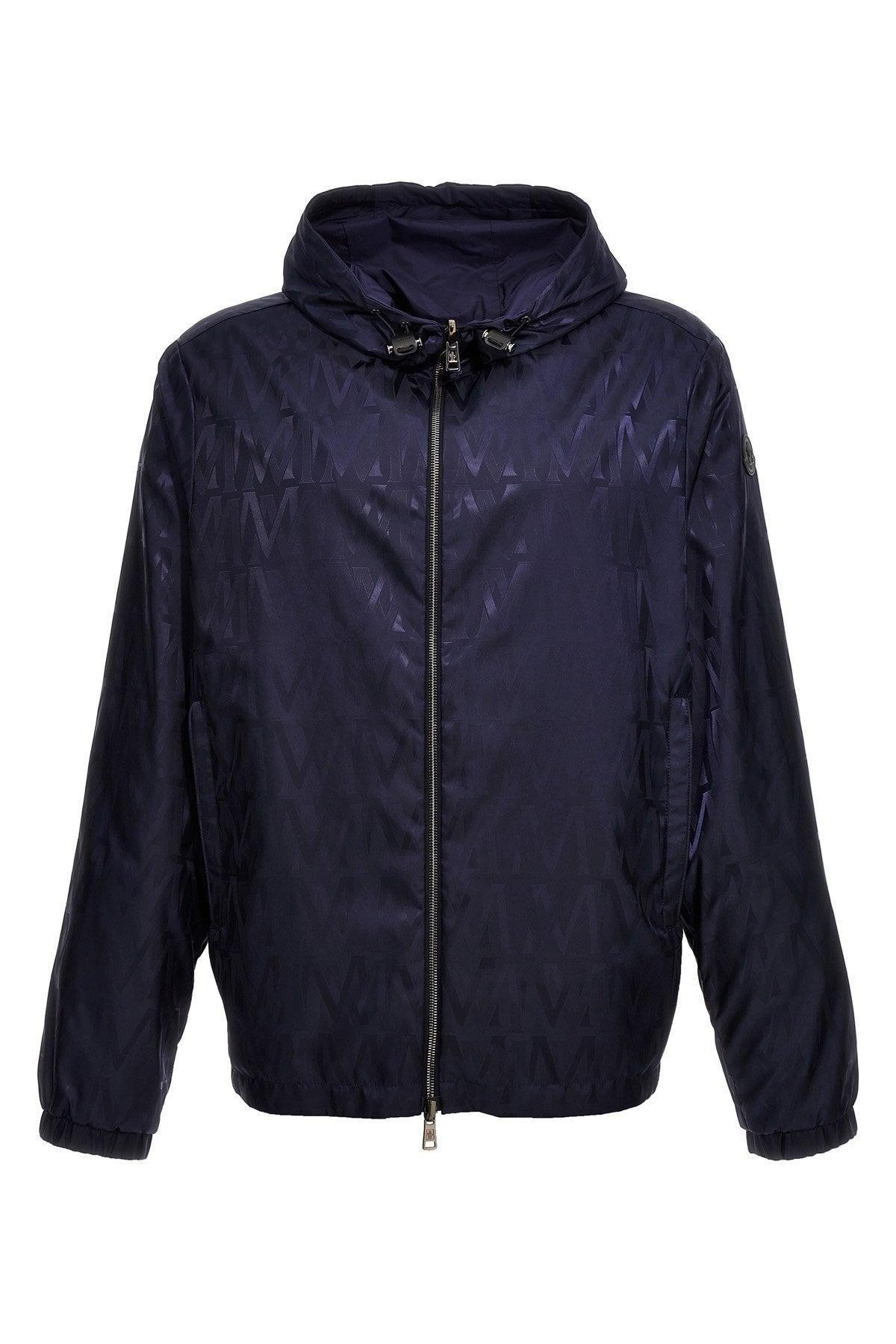 MONCLER Reversible Jacket With Patterned Design And Hood In Blue Product Image