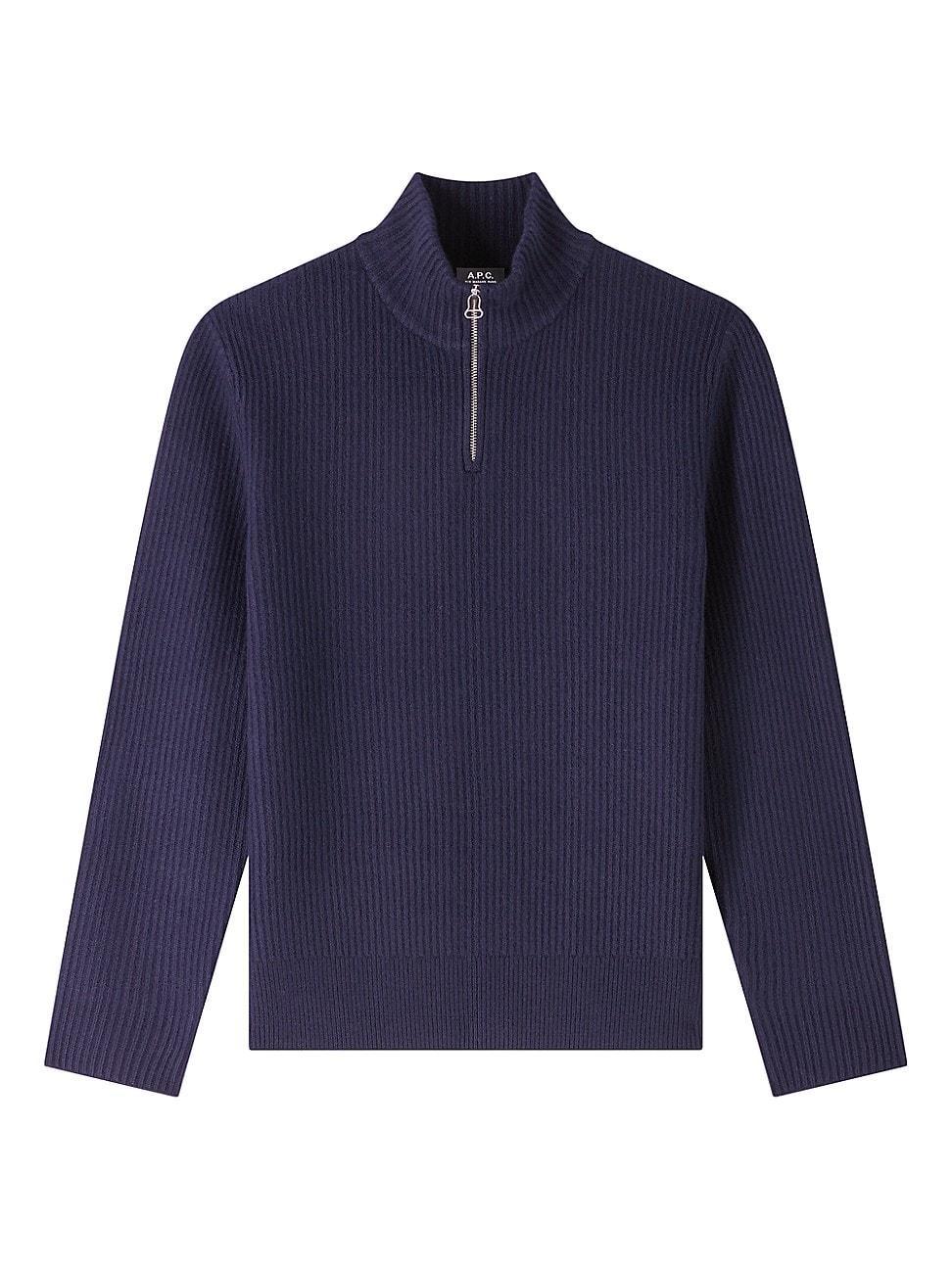 Mens Alex Half-Zip Rib-Knit Sweater Product Image