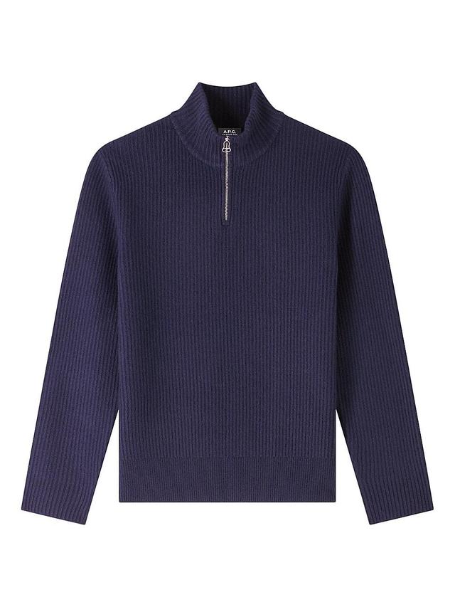 Mens Alex Half-Zip Rib-Knit Sweater Product Image