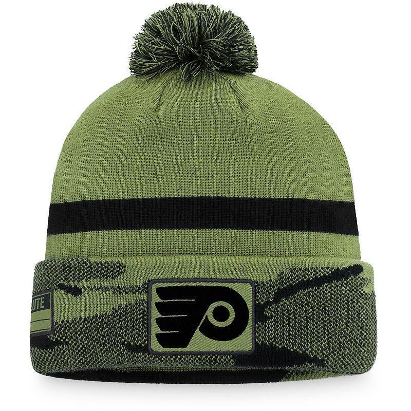 Mens Fanatics Camo Philadelphia Flyers Military-Inspired Appreciation Cuffed Knit Hat with Pom Product Image