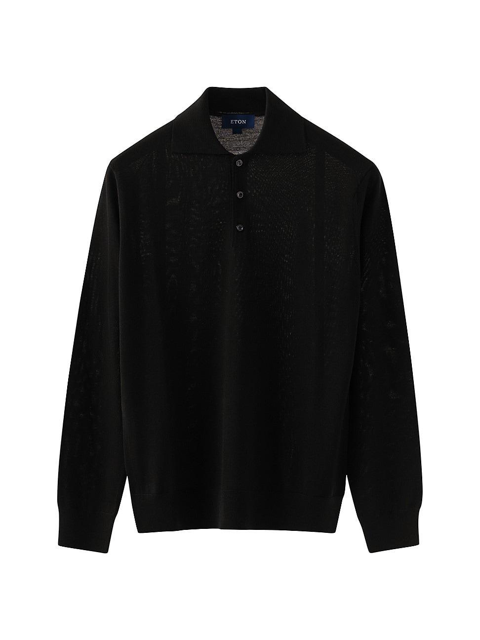 Mens Merino Wool Polo Sweater Product Image