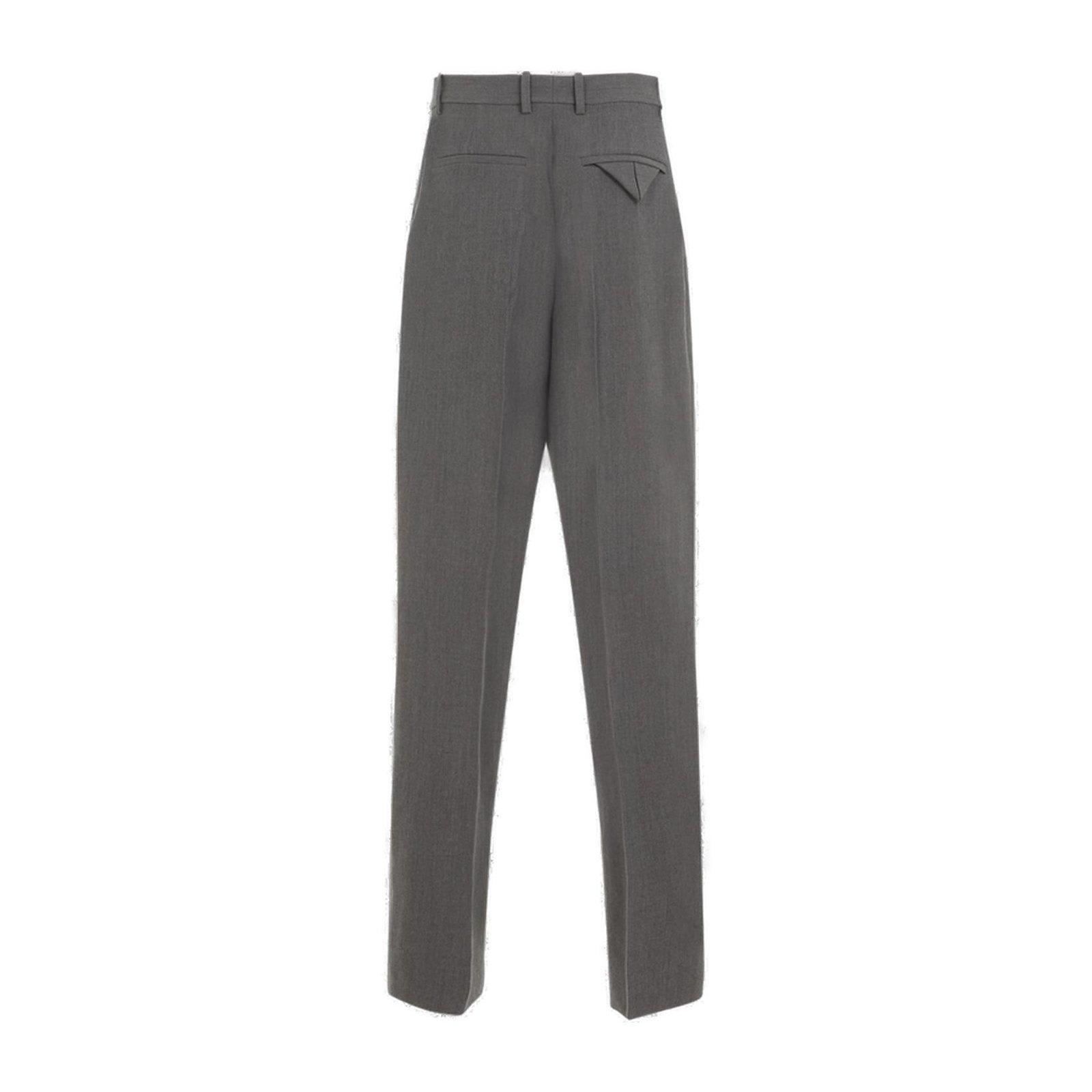 Pleated Tailored Trousers In Grey Product Image