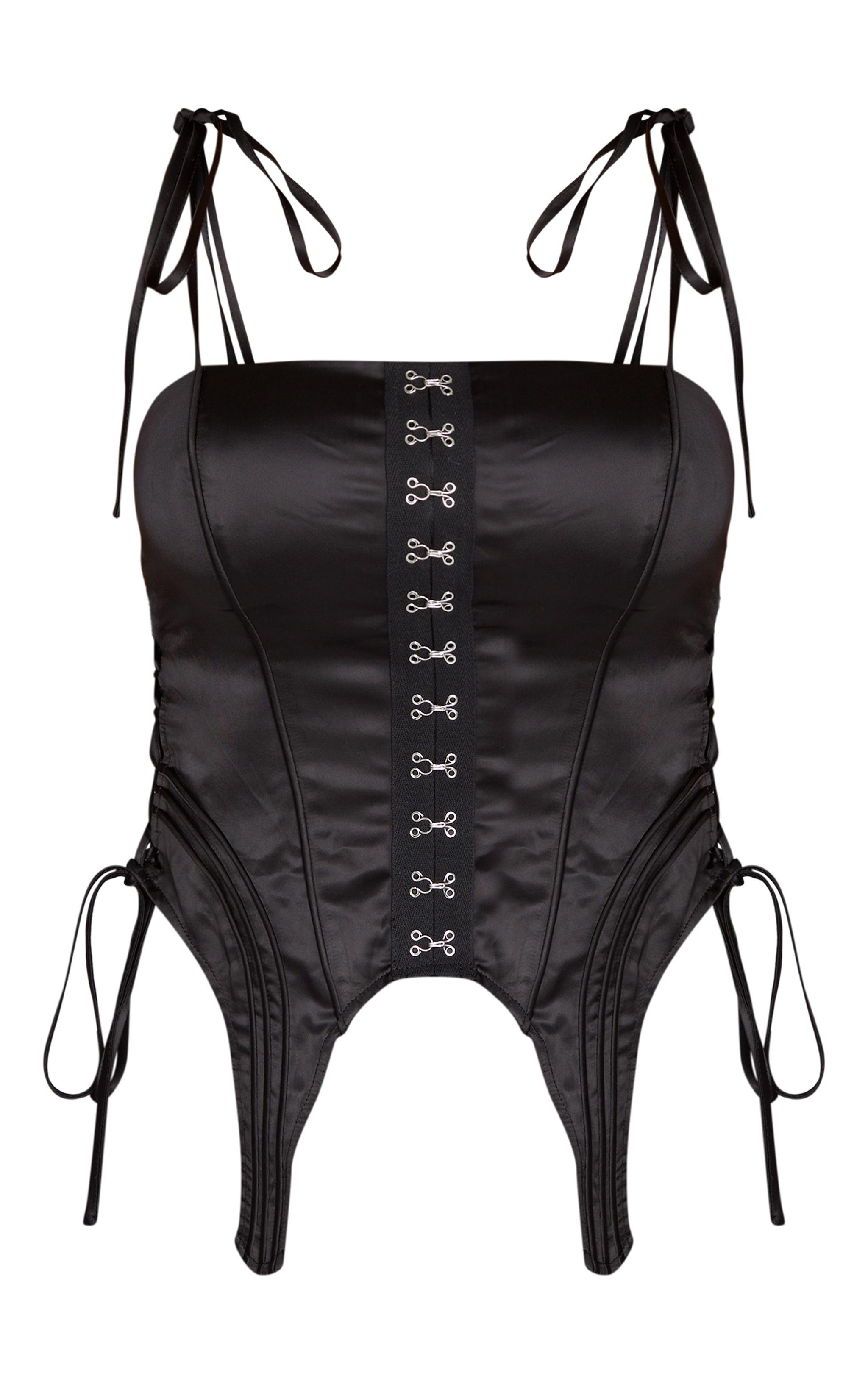 Black Hook And Eye Tie Side Corset Product Image