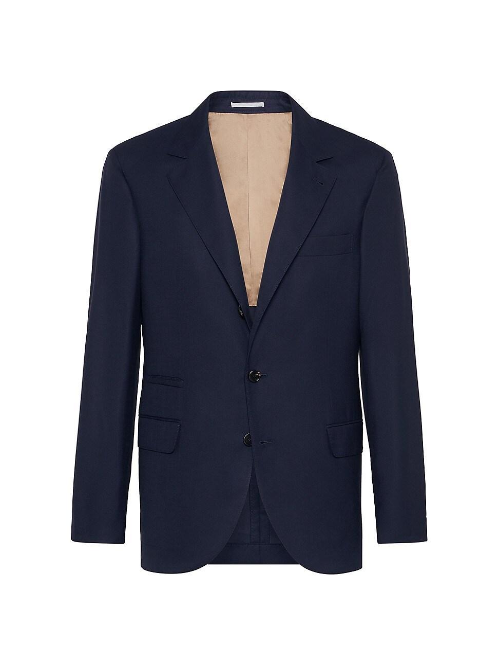 Mens Virgin Wool and Silk Lightweight Hopsack Blazer Product Image