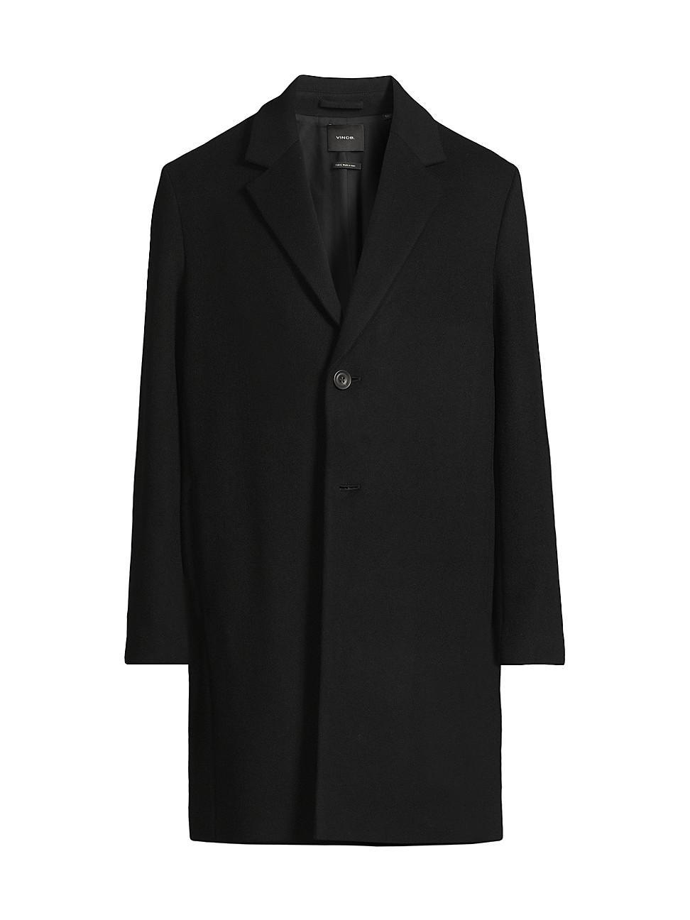 Mens Notch Lapel Wool-Blend Coat Product Image