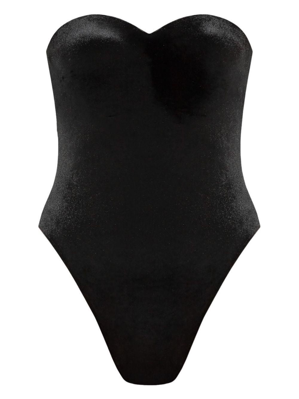 BALENCIAGA Corset One Piece Swimsuit In Black Product Image