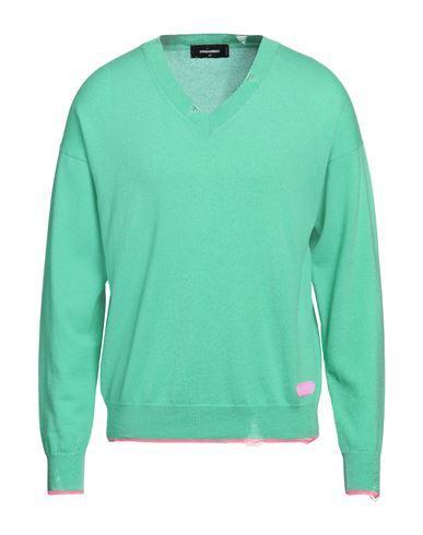 DSQUARED2 Man Sweater Green Size L Virgin Wool, Cashmere, Polyester Product Image