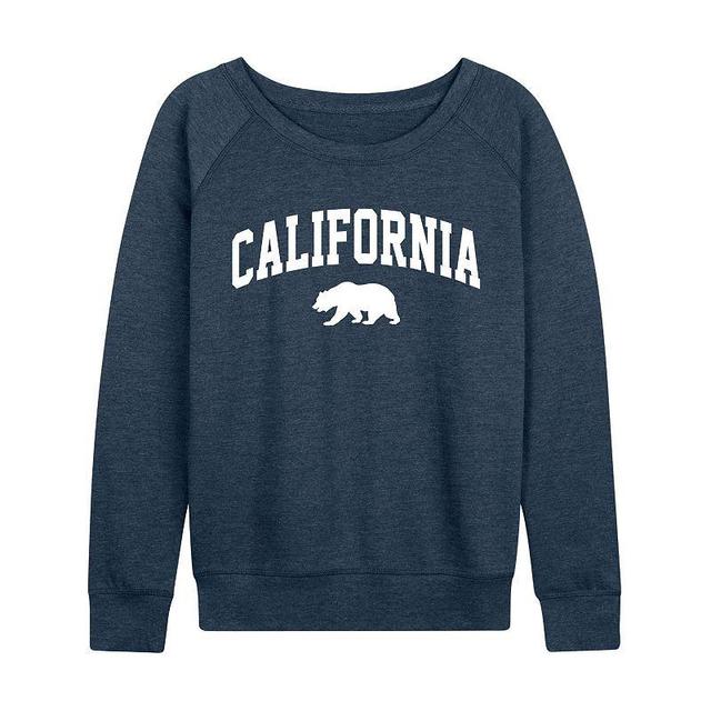 Womens Collegiate California Lightweight French Terry Sweatshirt, Girls Grey Indigo Product Image