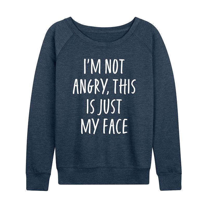 Womens Not Angry Just My Face Lightweight French Terry Sweatshirt Grey Indigo Product Image