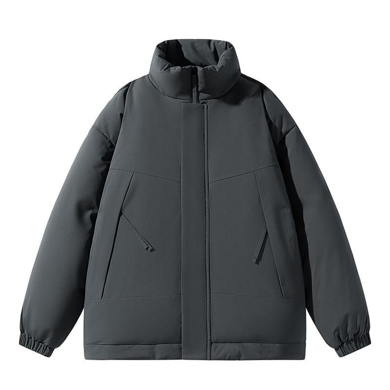 Plain Zip Puffer Jacket Product Image