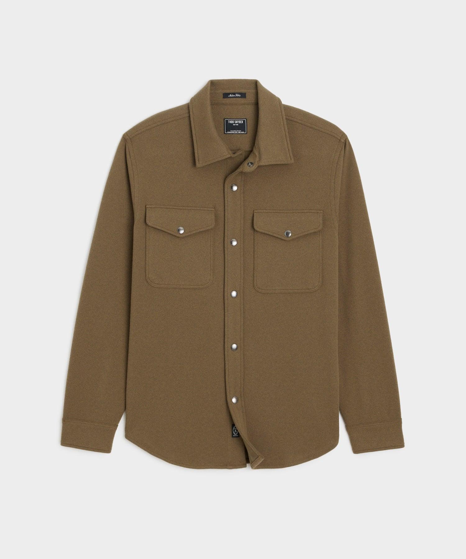 Knit Military Shirt in Oatmeal Product Image