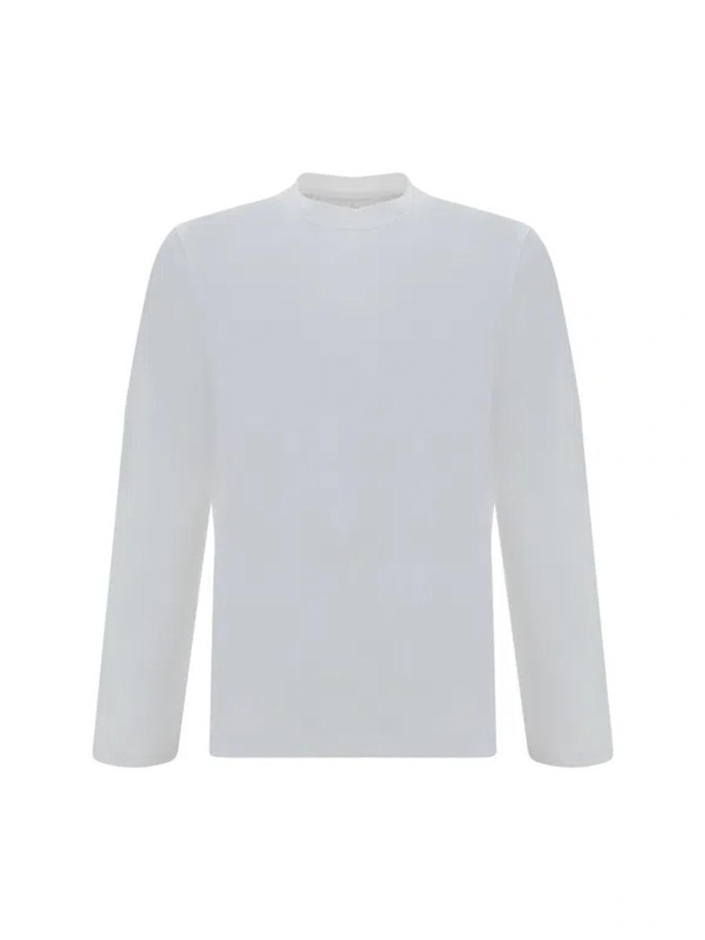 BRUNELLO CUCINELLI Long Sleeve Jersey In Bianco Product Image