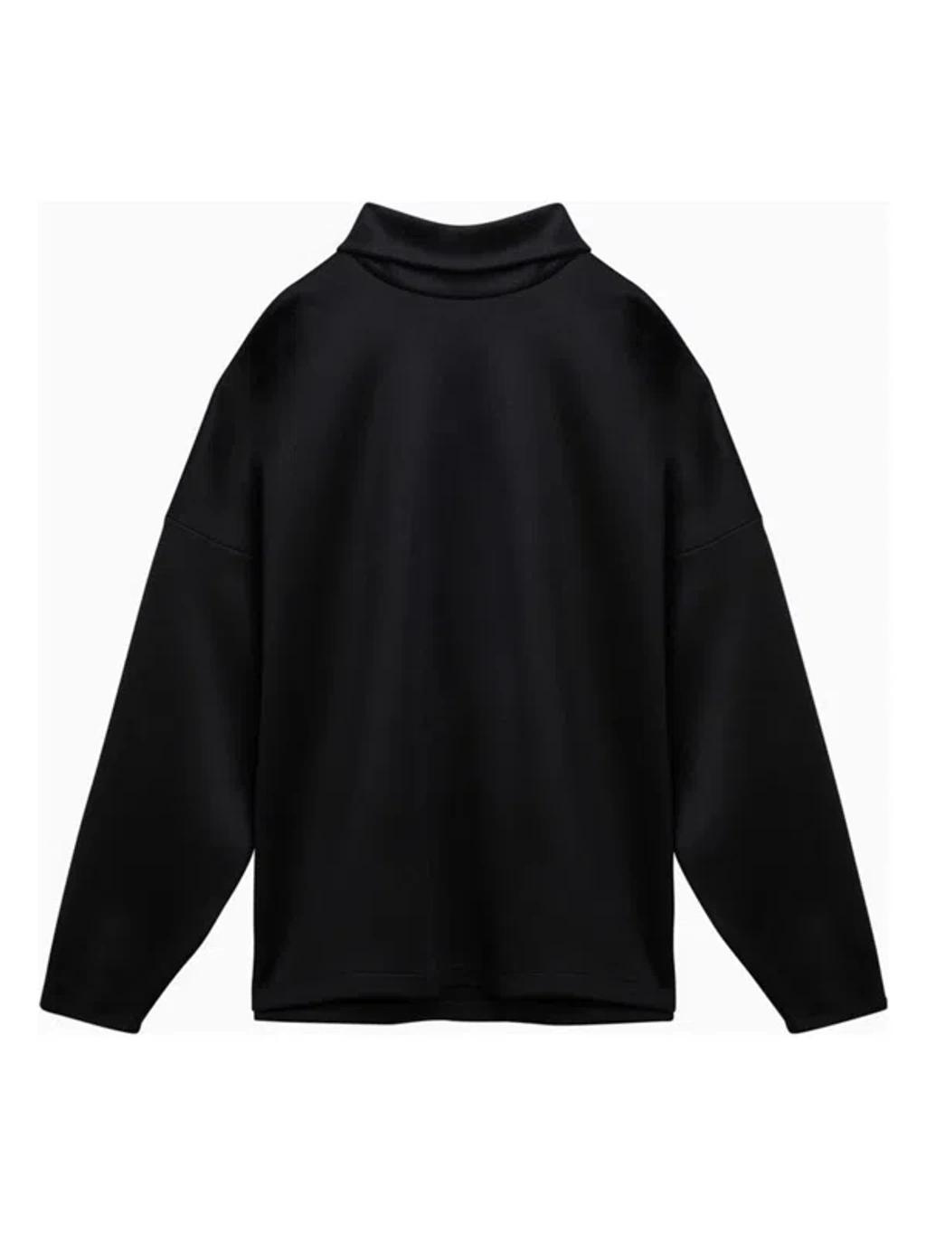 Men's Nylon And Cotton Turtleneck Sweatshirt In Black Product Image