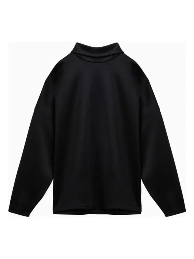 Men's Nylon And Cotton Turtleneck Sweatshirt In Black Product Image