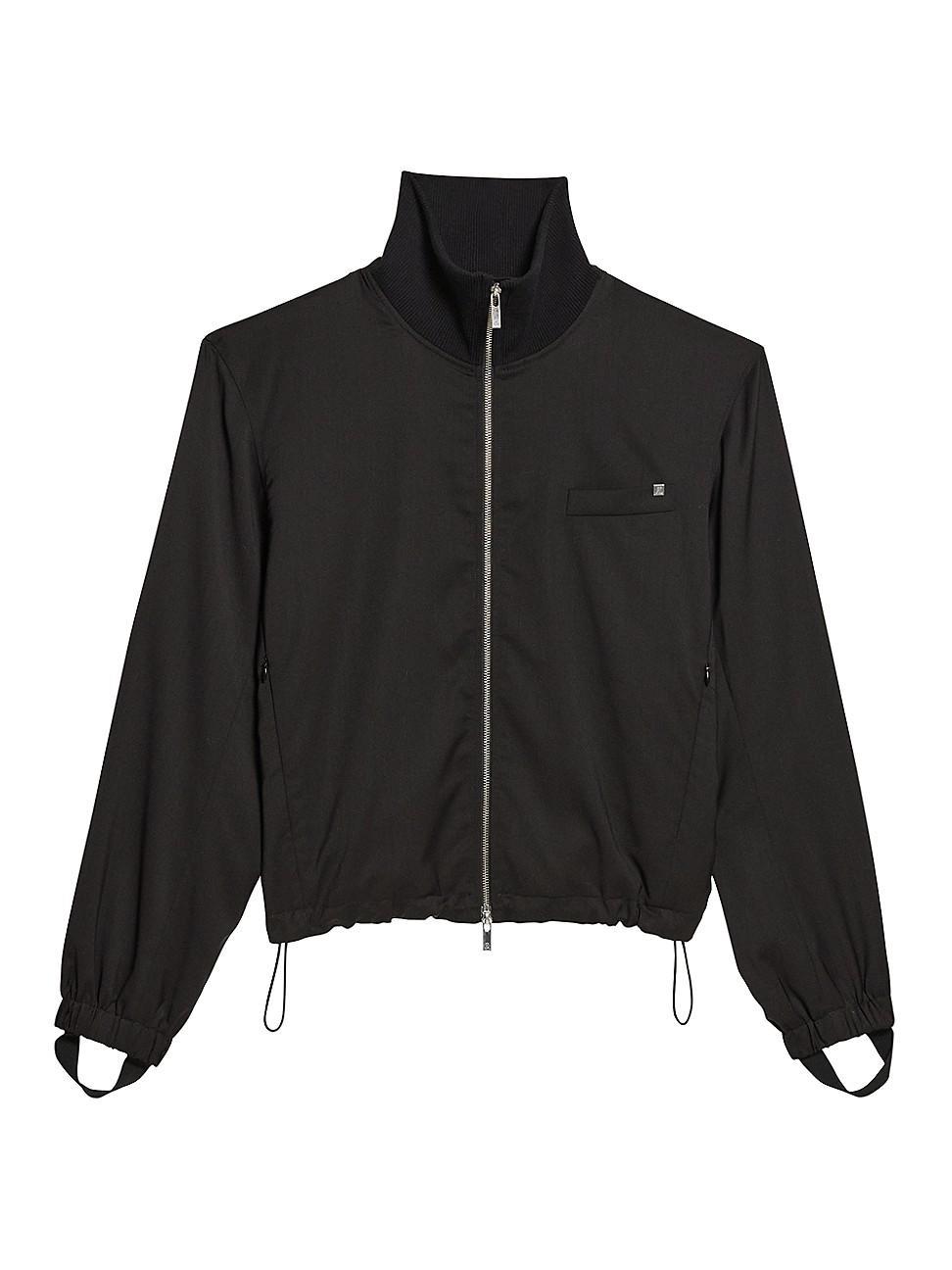 Mens Virgin Wool Zip-Up Bomber Jacket Product Image