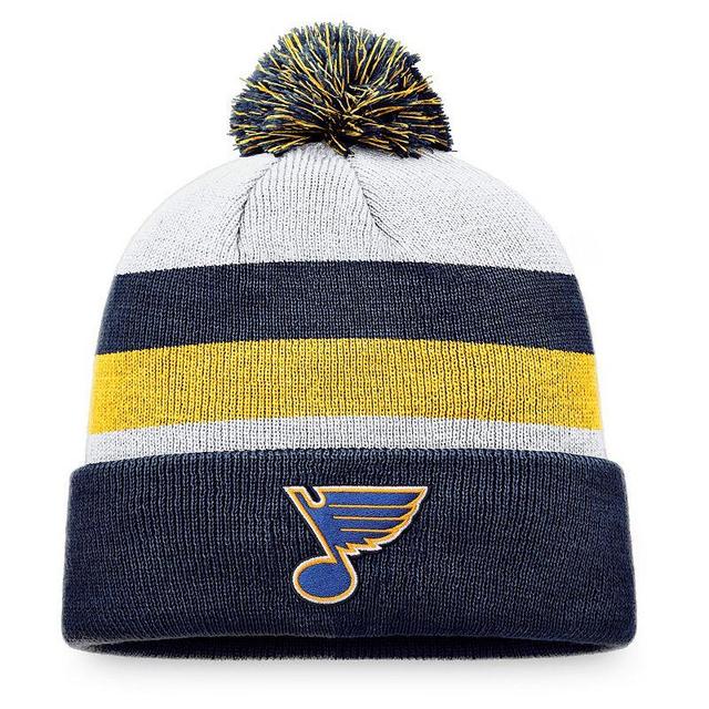 Mens Fanatics Branded /Gold St. Louis Blues Fundamental Cuffed Knit Hat with Pom Product Image