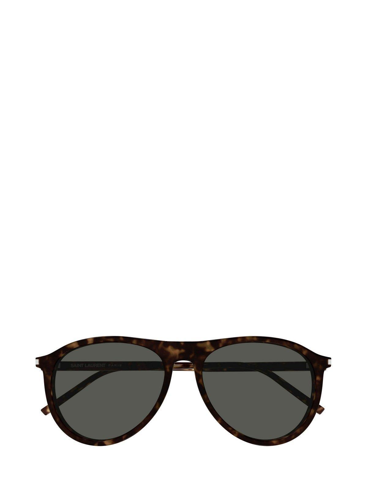 SAINT LAURENT Aviator Frame Sunglasses In 002 Havana Havana Grey Product Image