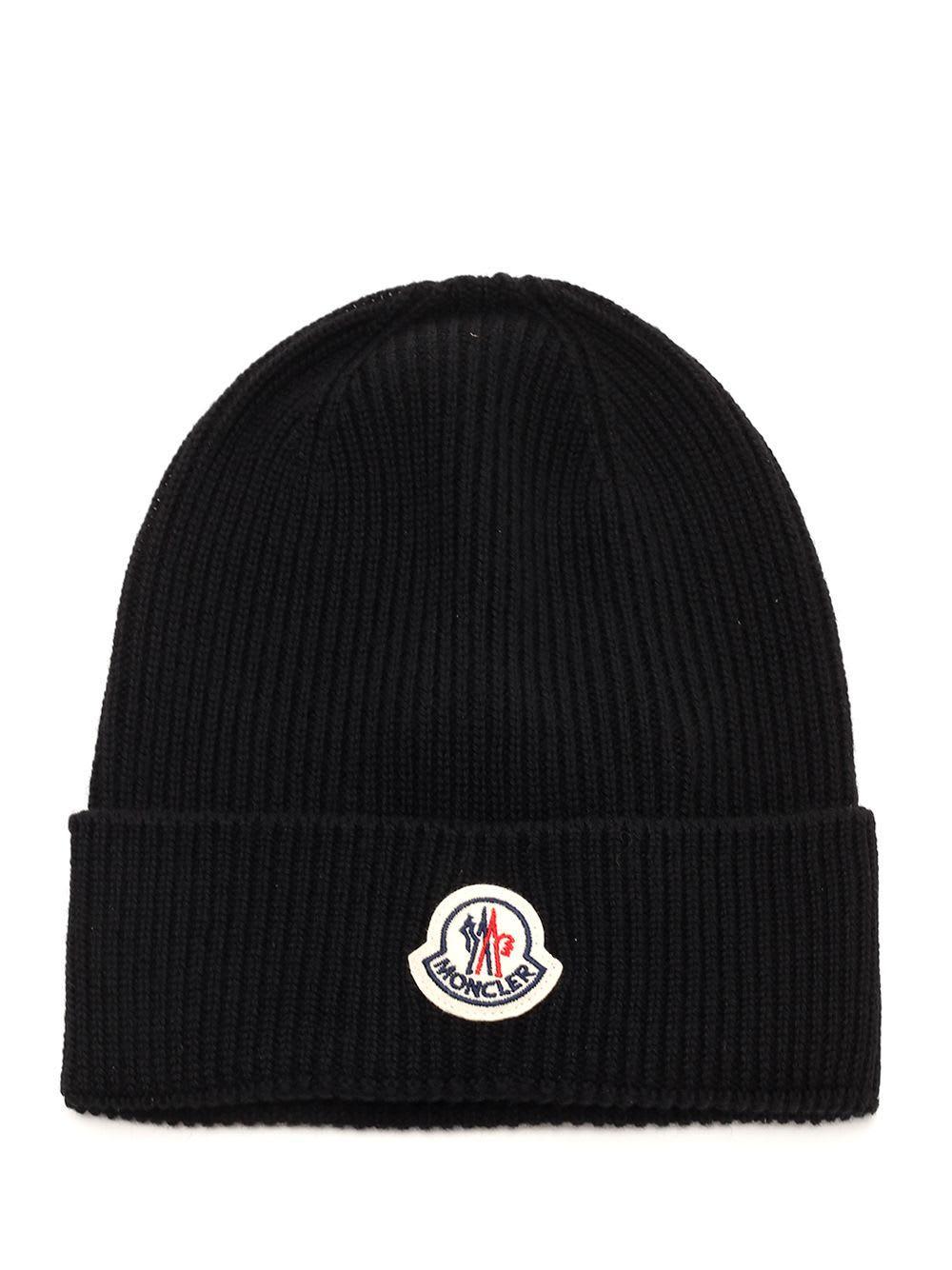 Logo Patch Knitted Beanie In Black Product Image