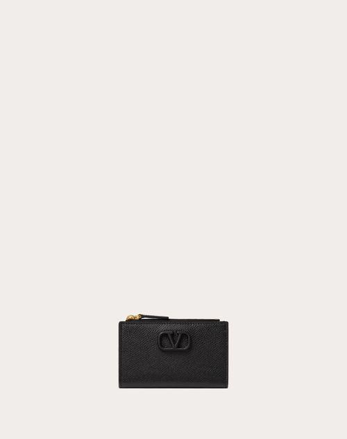 VLOGO SIGNATURE GRAINY CALFSKIN CARDHOLDER WTH ZIPPER Product Image