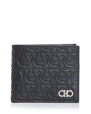 Ferragamo Mens Travel Embossed Gancini Leather Bifold Wallet Product Image