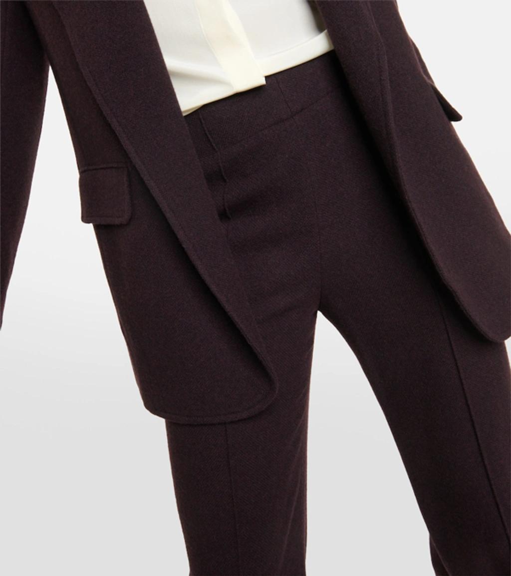 CHLOÉ Wool And Cashmere Flared Pants In Brown Product Image