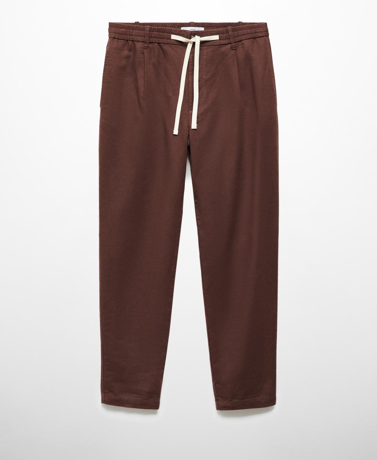 MANGO MAN - Slim-fit pants with drawstring burgundyMen Product Image