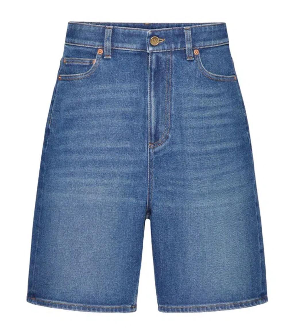 VALENTINO V-detail Bermuda Shorts In Blue Product Image