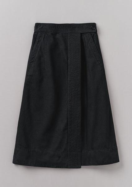 Denim Wrap Skirt | Black Product Image