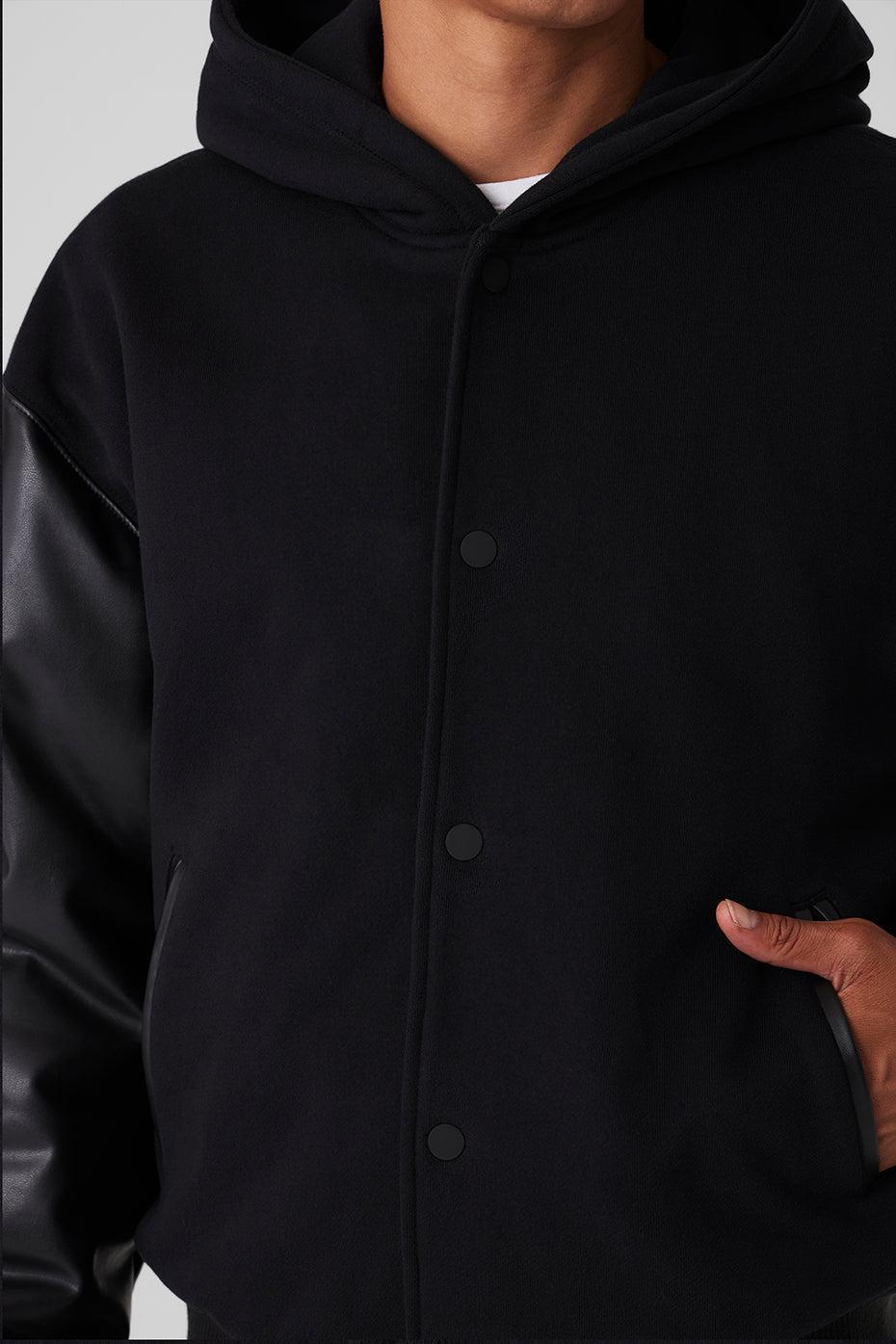 Select Hooded Bomber Jacket - Black Male Product Image