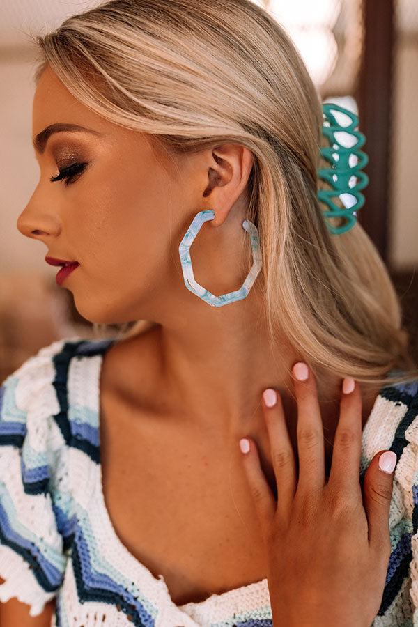 Summer Joy Hoop Earrings In Turquoise Product Image