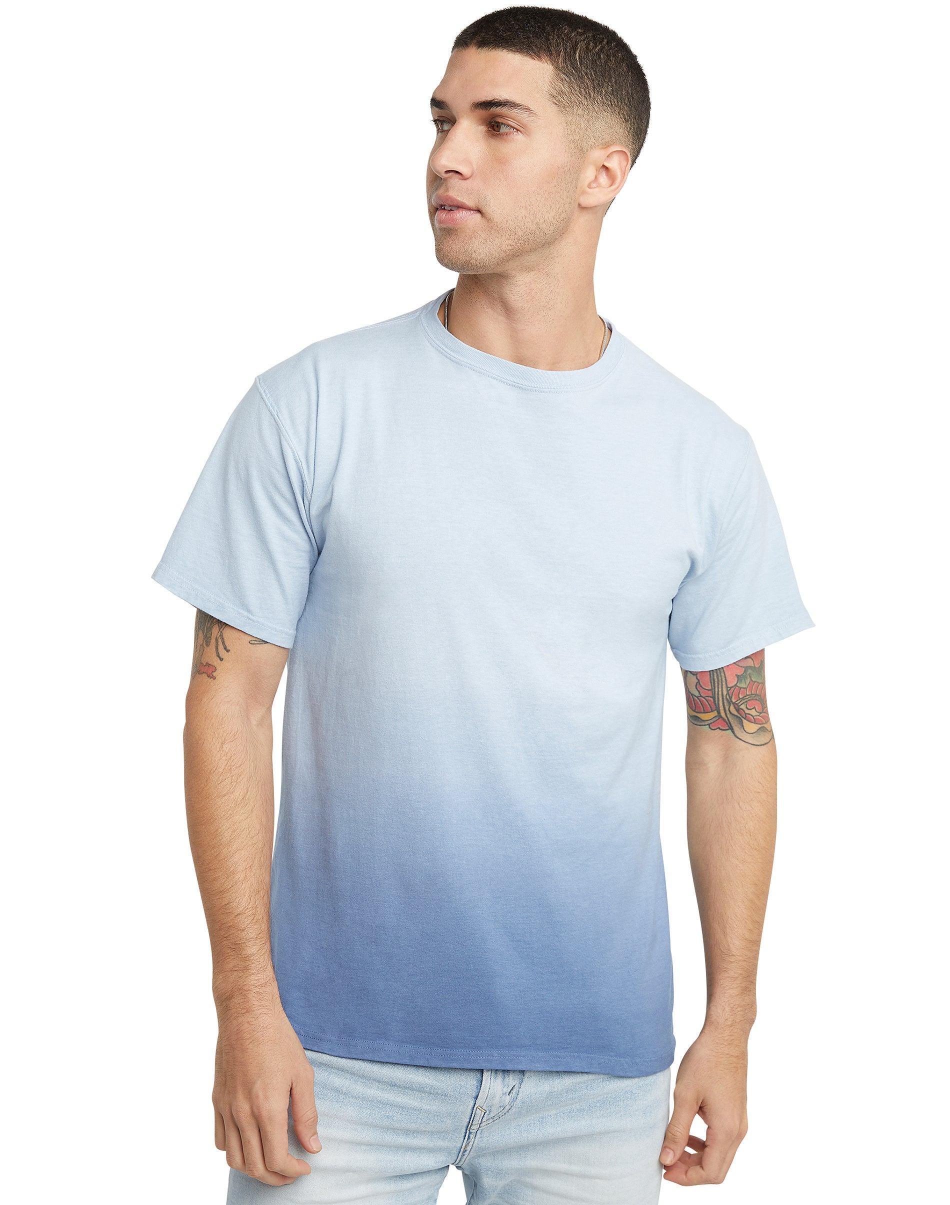 Hanes Mens Garment Dyed Ombre T-Shirt Spanish Moss 3XL Product Image