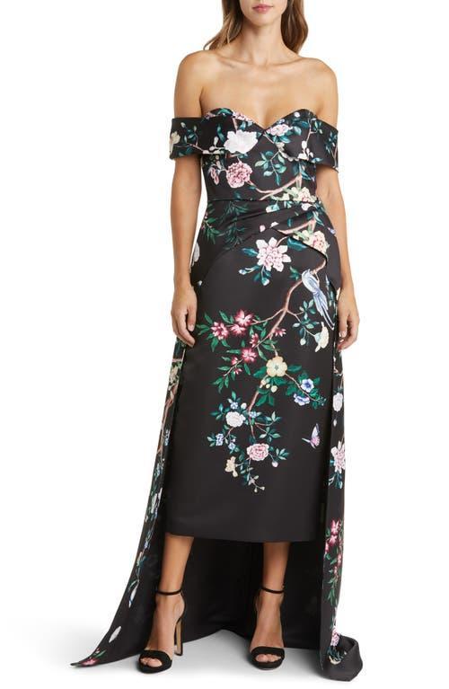 Womens Paradise-Print Duchesse Satin Gown Product Image