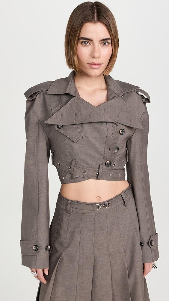 ROKH Cross Belt Detail Cropped Jacket | Shopbop Product Image