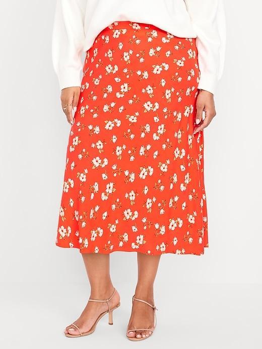 Crepe A-Line Midi Skirt Product Image