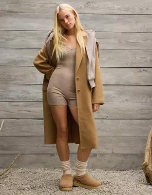 AE Long-Sleeve V-Neck Lounge Romper Product Image