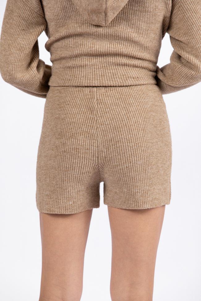 Cloud Chaser Mocha Sweater Knit Shorts FINAL SALE Product Image