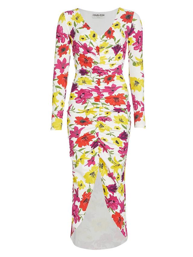 Womens Tatangela Floral Ruched Midi-Dress Product Image