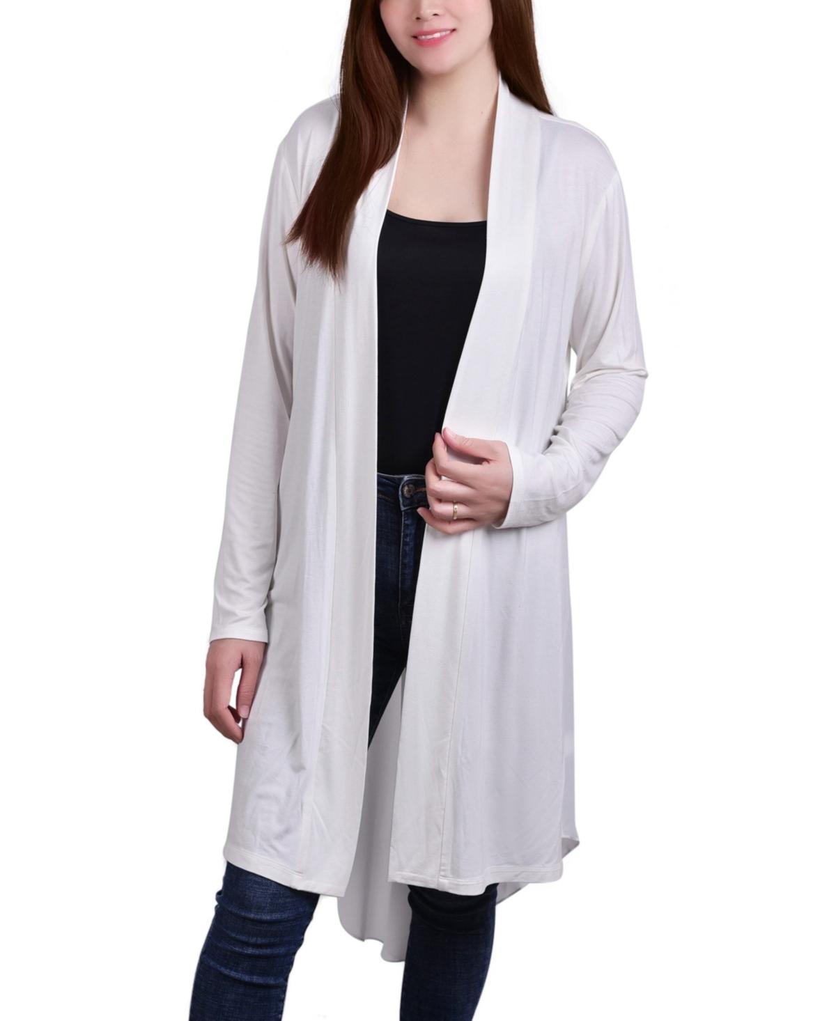 Ny Collection Womens Long Sleeve Knit Cardigan with Chiffon Back Product Image