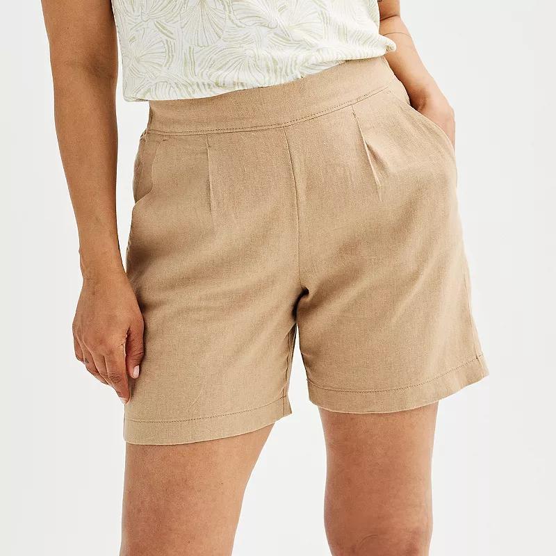 Womens Croft & Barrow Pleated Linen Shorts Product Image