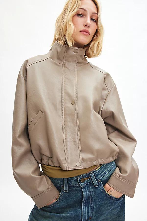 Silence + Noise Chloe Faux Leather Bomber Jacket Womens at Urban Outfitters product image