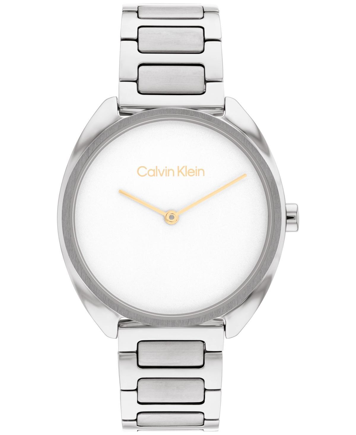 Calvin Klein Womens Silver-Tone Stainless Steel Bracelet Watch 34mm - Silver Product Image