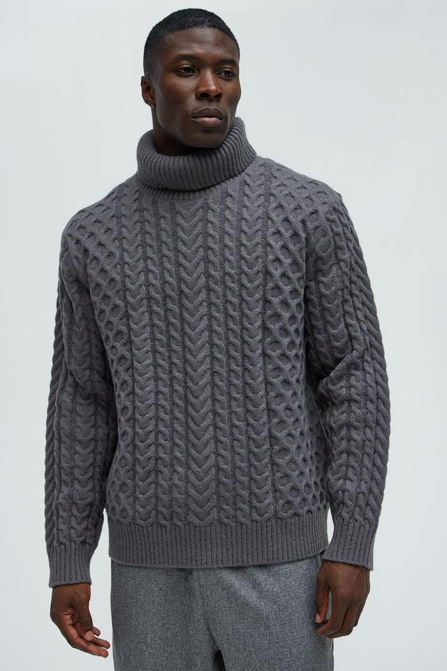 Got Potential Turtleneck Sweater - Grey Product Image