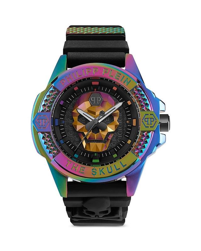 Philipp Plein Mens The $kull Black Silicone Strap Watch 44mm Product Image