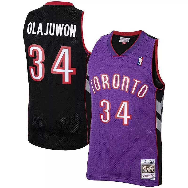 Mens Mitchell & Ness Hakeem Olajuwon Purple Toronto Raptors 2001/02 Hardwood Classics Swingman Jersey Product Image