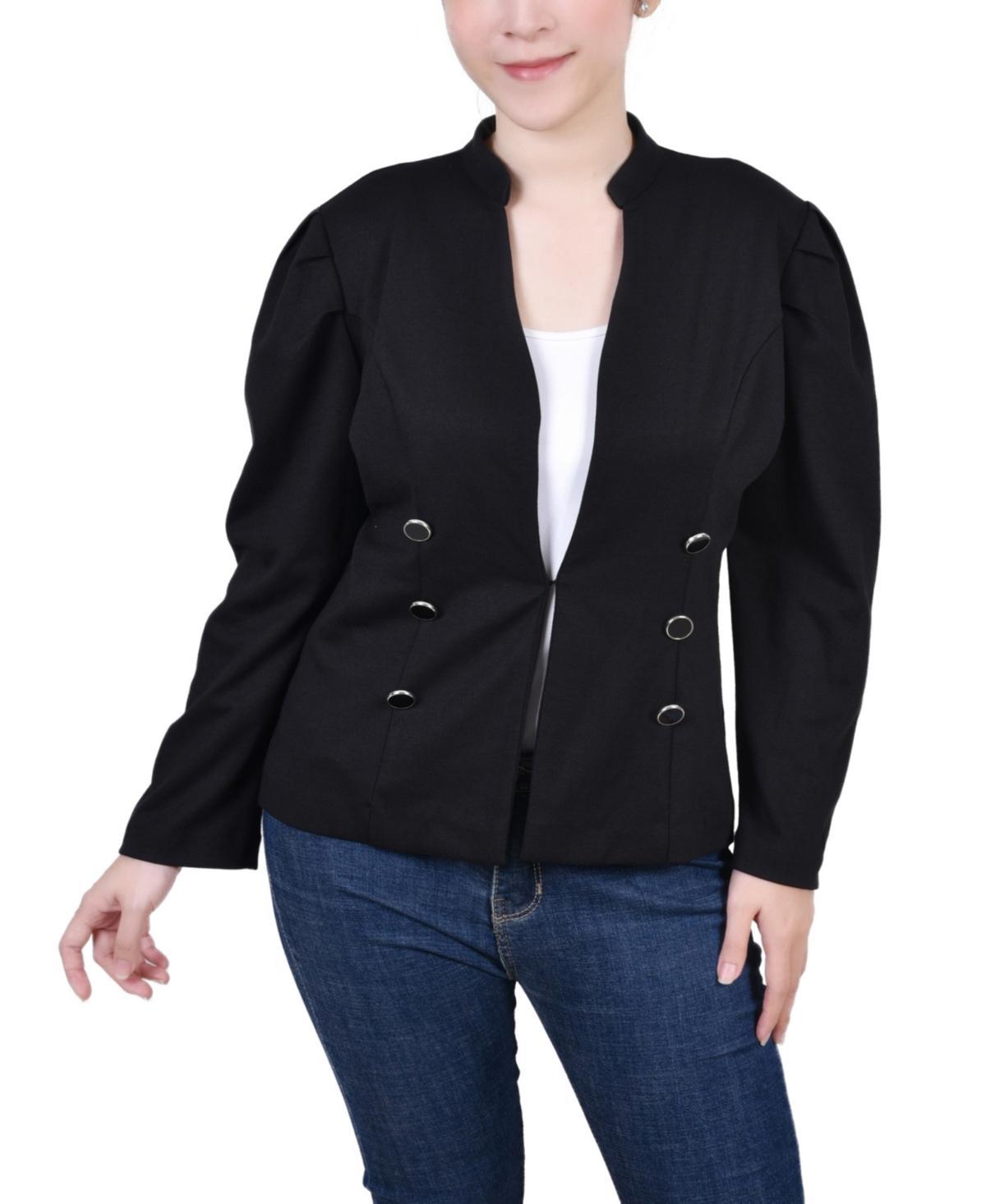 Ny Collection Petite Long Puff-Sleeve Ponte Jacket product image