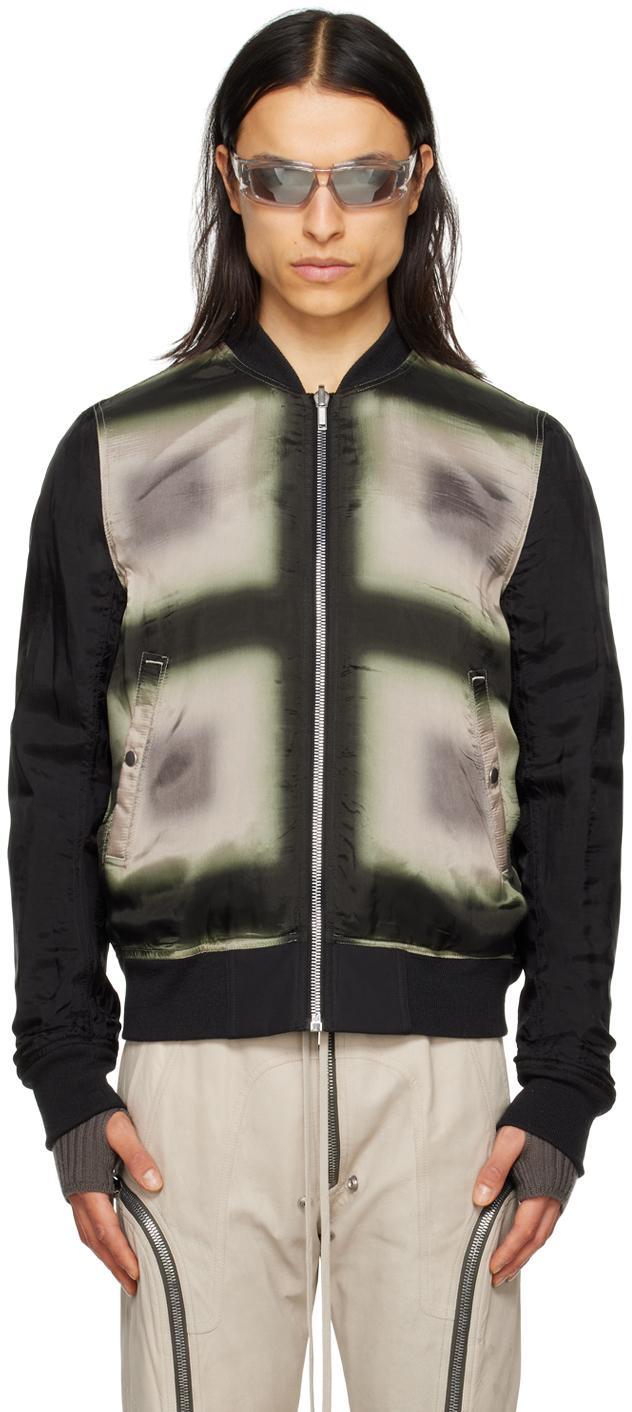 Geometric-pattern Bomber Jacket In Black Product Image