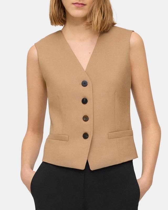 Tailored Vest in Wool Flannel Product Image