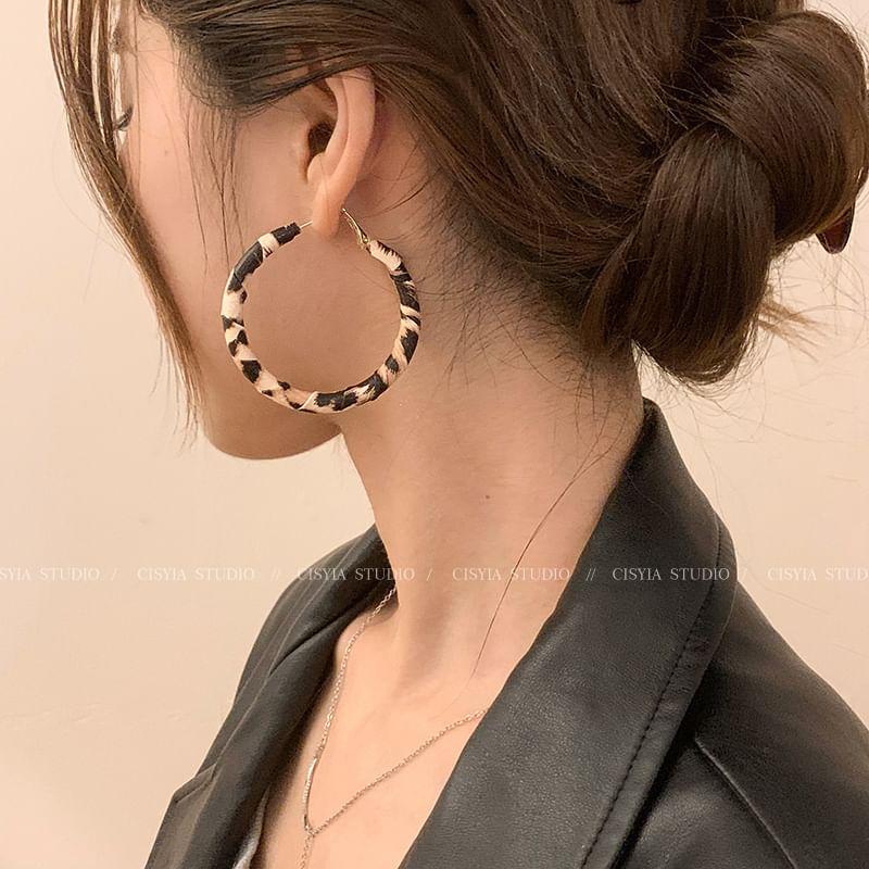 Leopard Print Hoop Earring (Various Designs) Product Image